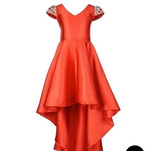 Red girls sparkle sleeve dress